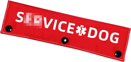 Advivio Funny Red Dog Leash Sleeve, Wrap Alert Hanging ID Patch Tag for Pet Walking and Training, Pet Birthday Gift