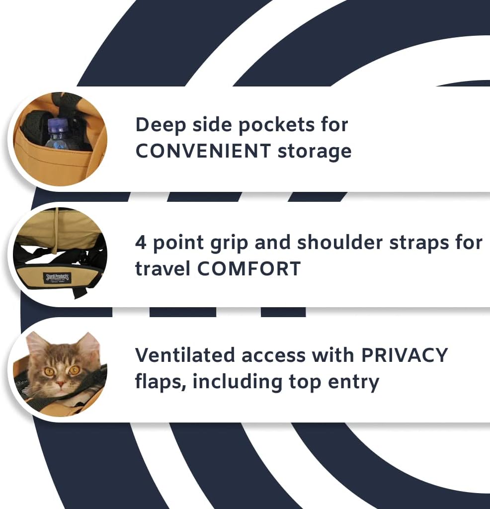 SturdiBag Large Pet Travel Carrier: Flexible Height for Cat and Dog Soft Sided with Safety Clips and Seatbelt Straps | Evergreen, 18" x 12" x 12" (PN: SB2-PRO-EG)