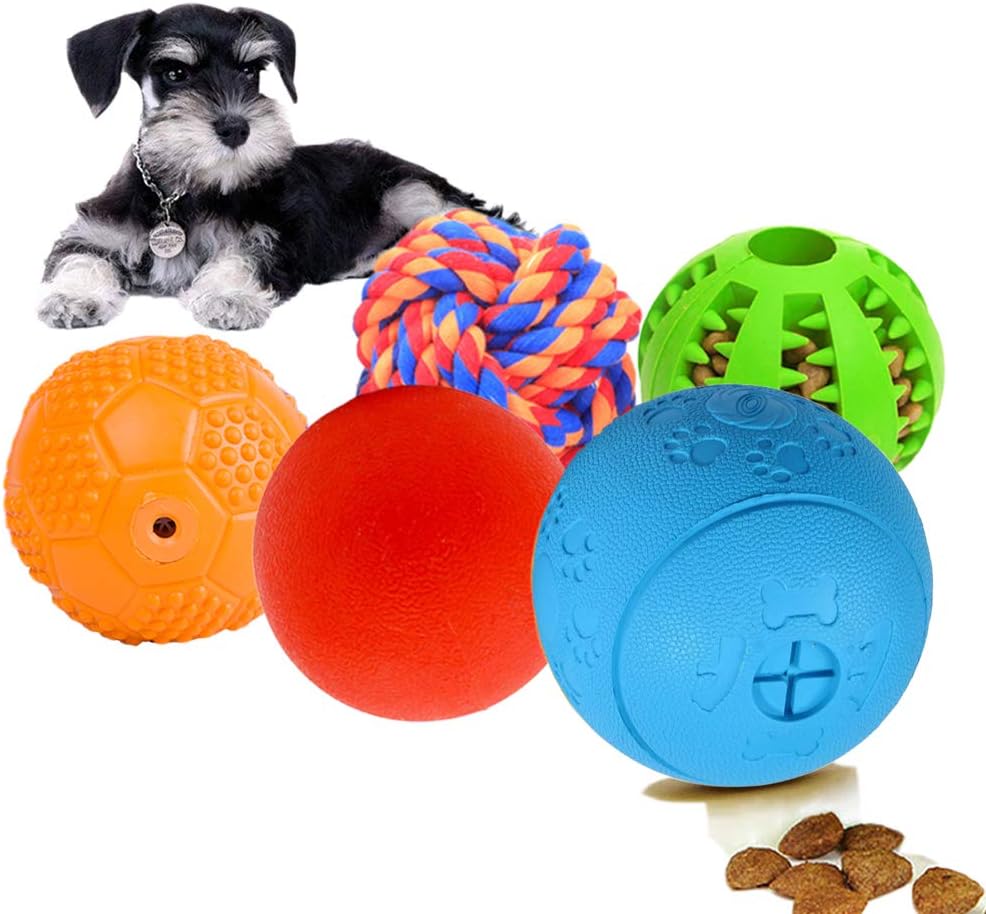 5 Different Functions Interactive Dog Toys for Puppies, Puppy Puzzle Toys for Small Dogs, Dog Balls for Small Dogs, Treat Dispensing Dog Toys, Squeaky Ball, Small Breed
