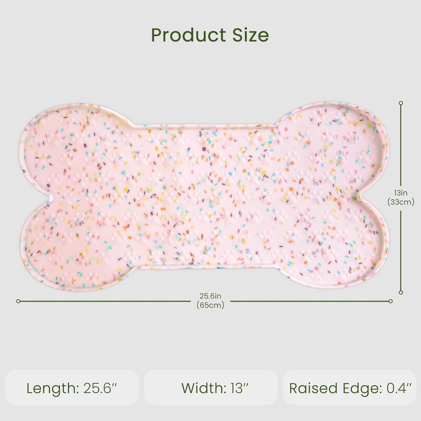 Dog Food Mat Anti-Slip Silicone Dog Bowl Mat Thicker Pet Placemat Waterproof Cat Feeder Pad with Raised Edge Puppy Kitten Feeding Mats Suitable Small Medium-Sized Dogs Cats Eating Tray