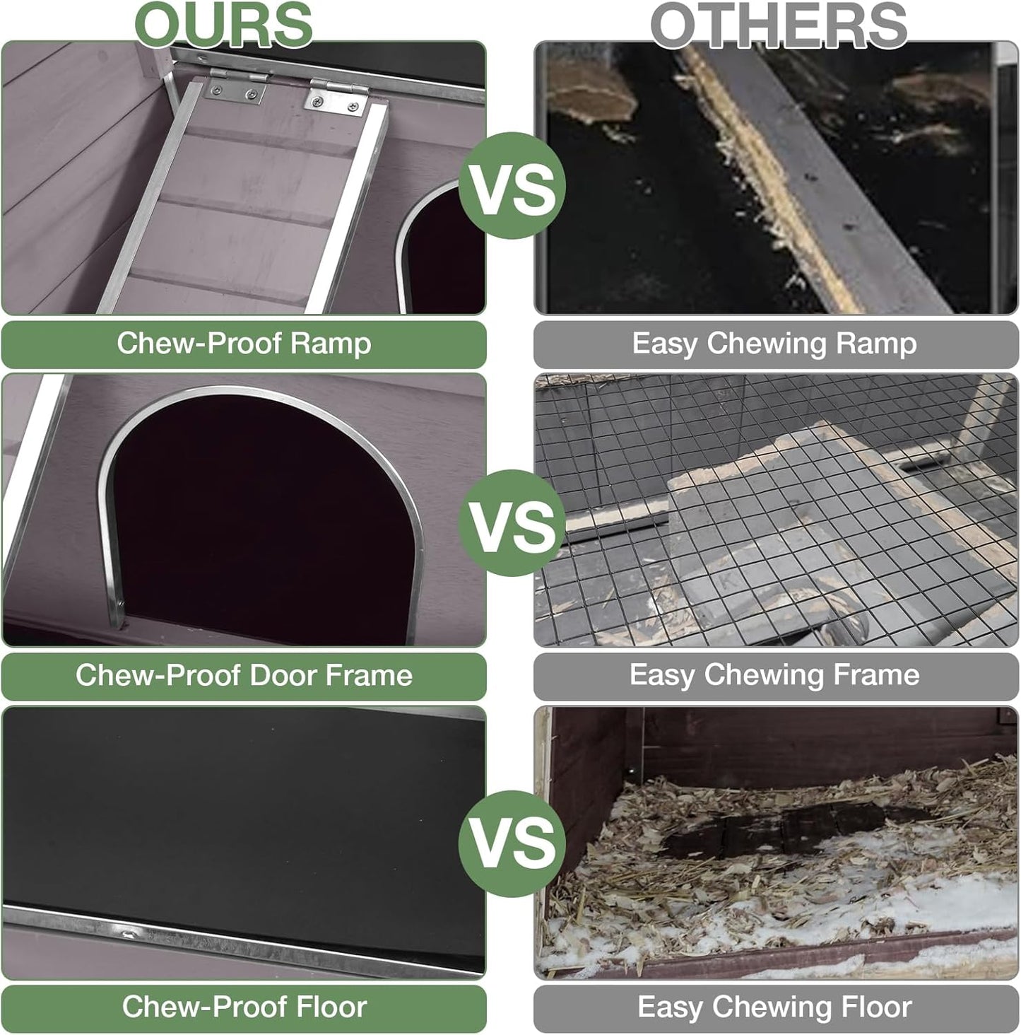 Guinea Pig Cage with Wooden Stand - Hamster Cage, Small Animal Cage Anti Chew Ramp, Hideout, Platform, Pull Out Tray (Grey, L)