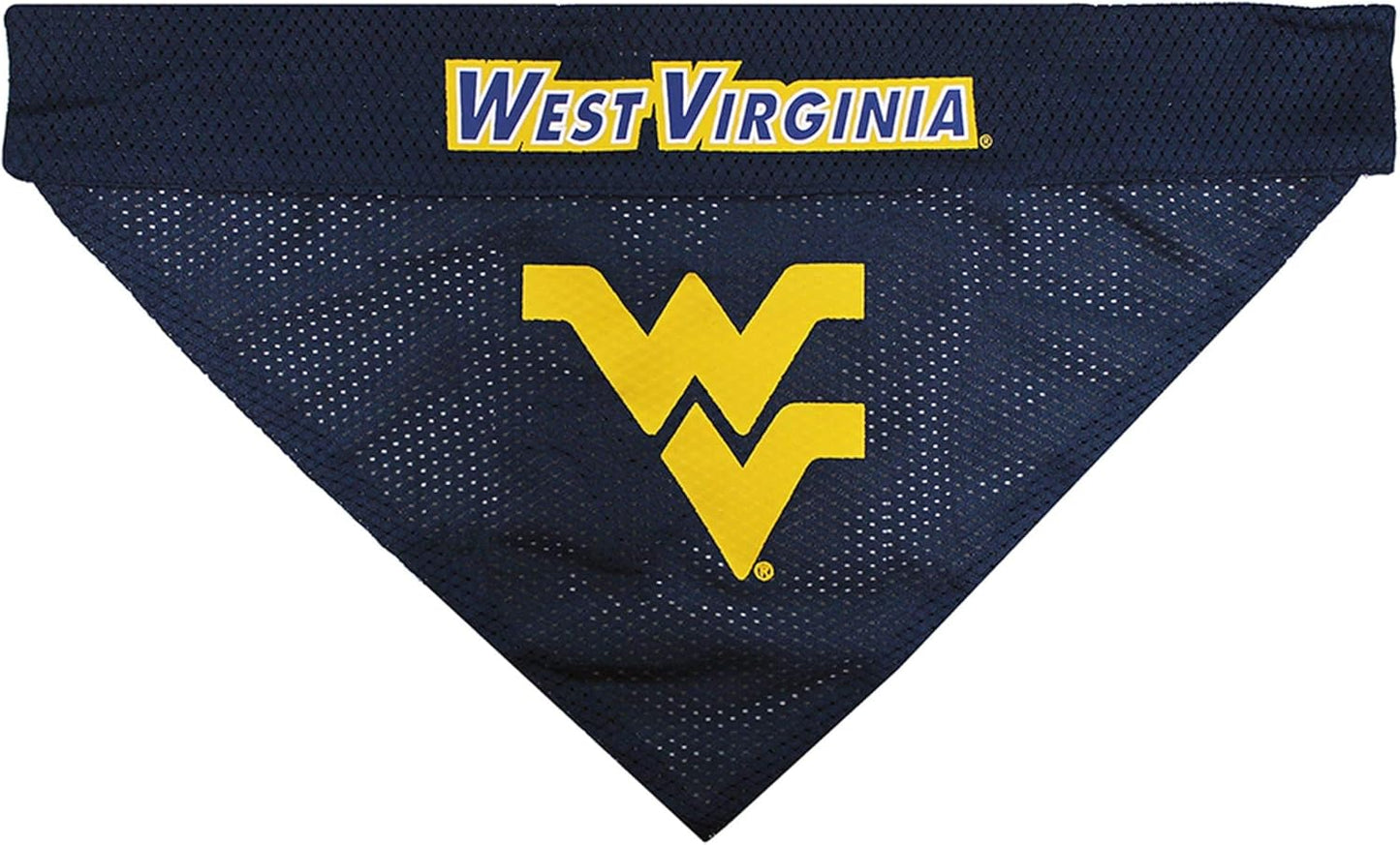 Pets First Collegiate Pet Accessories, Reversible Bandana, West Virginia Mountaineers Size Small/Medium