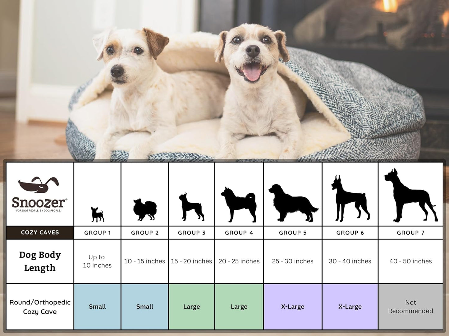 Snoozer Luxury Cozy Cave Pet Bed, Wag Collection, Small - Pedigree Storm