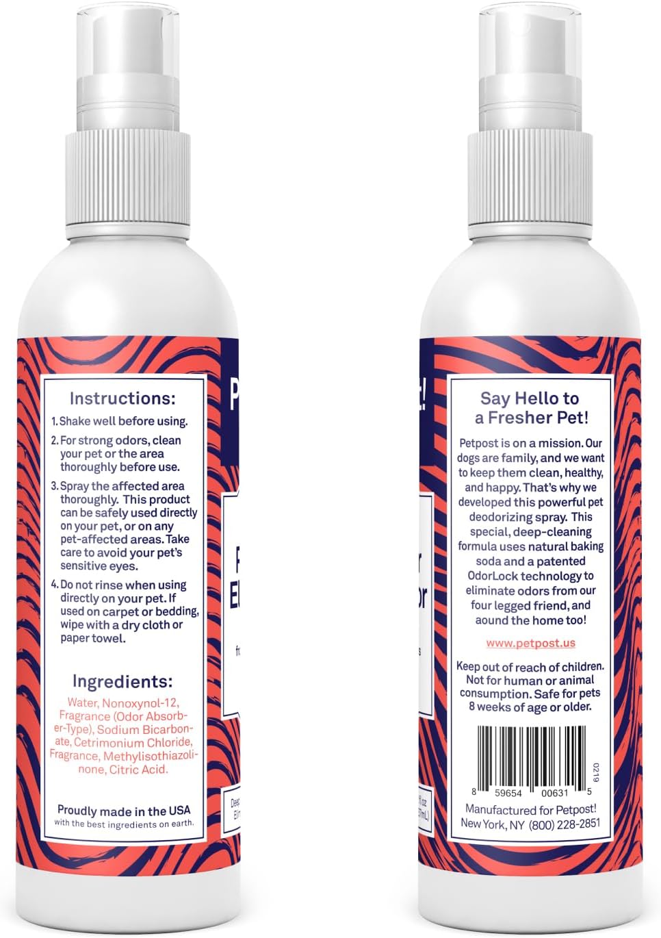Petpost | Pet Odor Eliminator Spray for Dogs & Cats - Naturally Effective Deodorant and Bad Smell Killer - For Spraying Your Pet or Around the Home 8 oz.