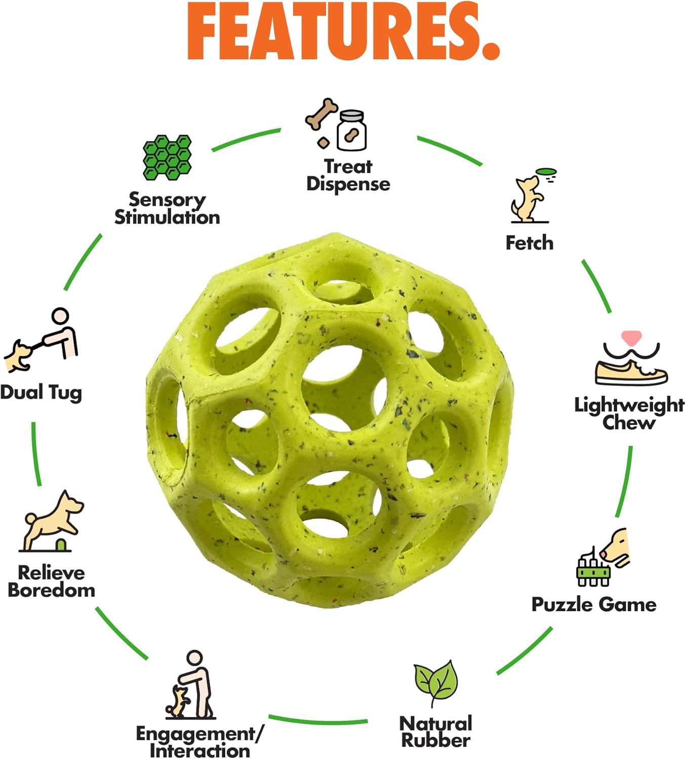 Max Fusion with Nike Grind, Arlee Helix Dog Toy, Chew Toy for Play, Fetch, Tug, M