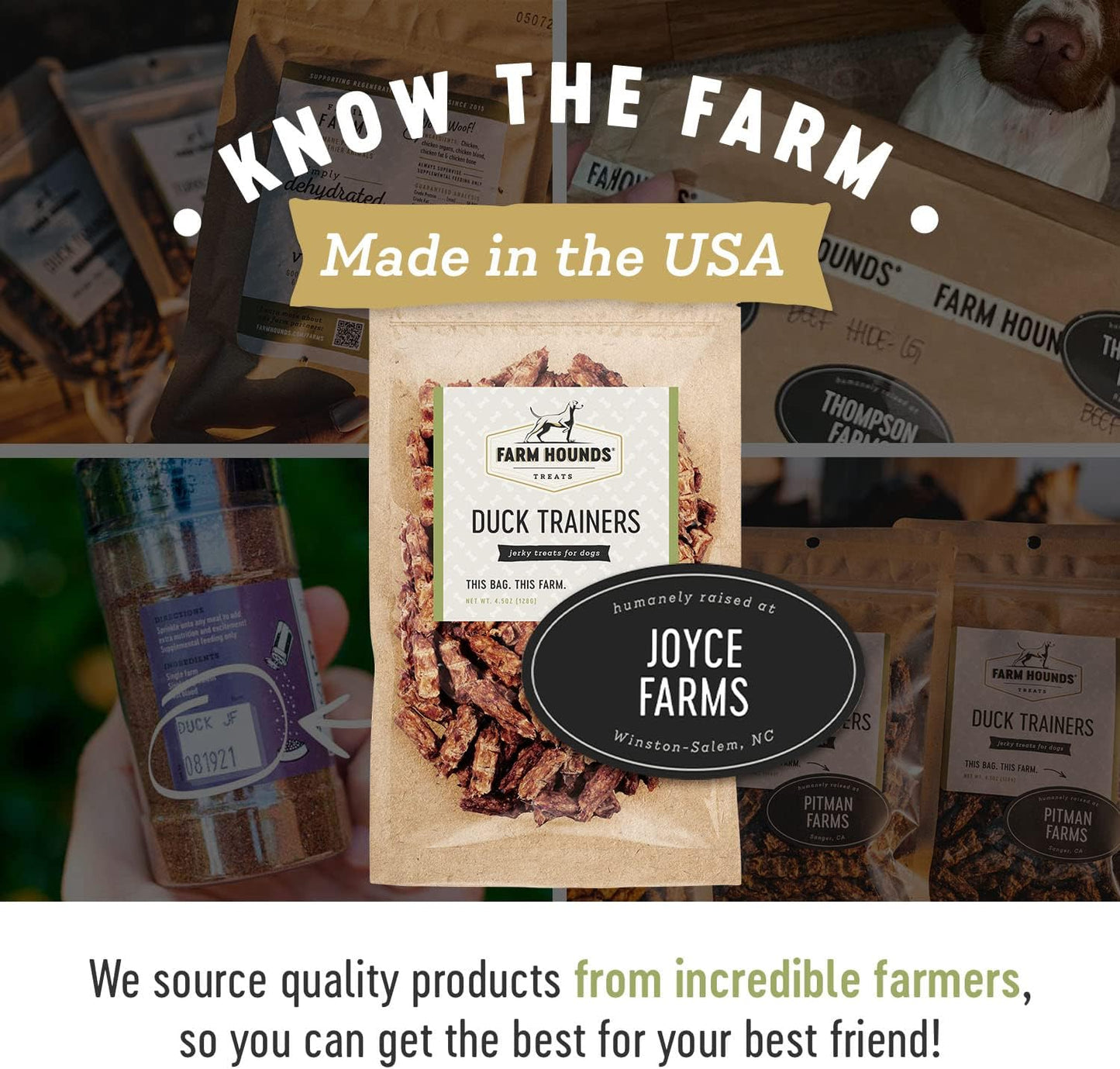 Farm Hounds - Duck Trainers - Premium Natural Jerky for Dogs - Made from 100% Humanely Raised Duck - Easy-Break - Great for Training & Treats - No Added Fillers - Made in USA - 4.5 oz - 2 Pack