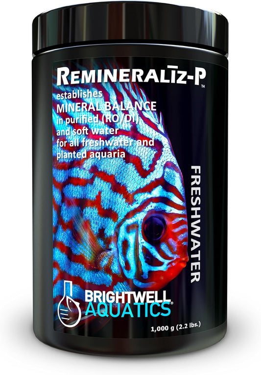Brightwell Aquatics Remineraliz P - Reconstitutes Reverse Osmosis, Deionized, or Distilled Water for Freshwater Aquarium Use 1000-g