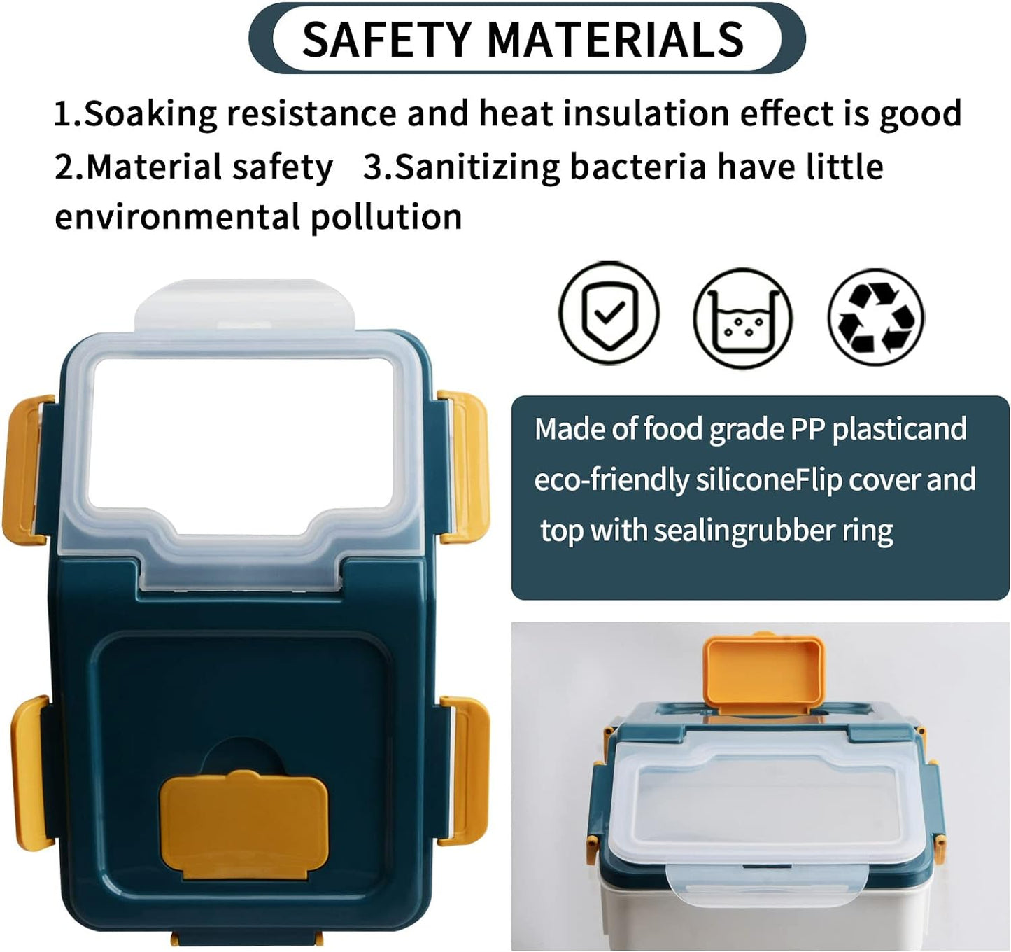 AnRui Dog Food Storage Container with Scoop, Large Airtight Plastic Pet Dog Cat Dry Food Bin, Cereal Grain Organizer Box for Rice, Flour, Snack, Baking Supplies, Kitchen Pantry, Blue