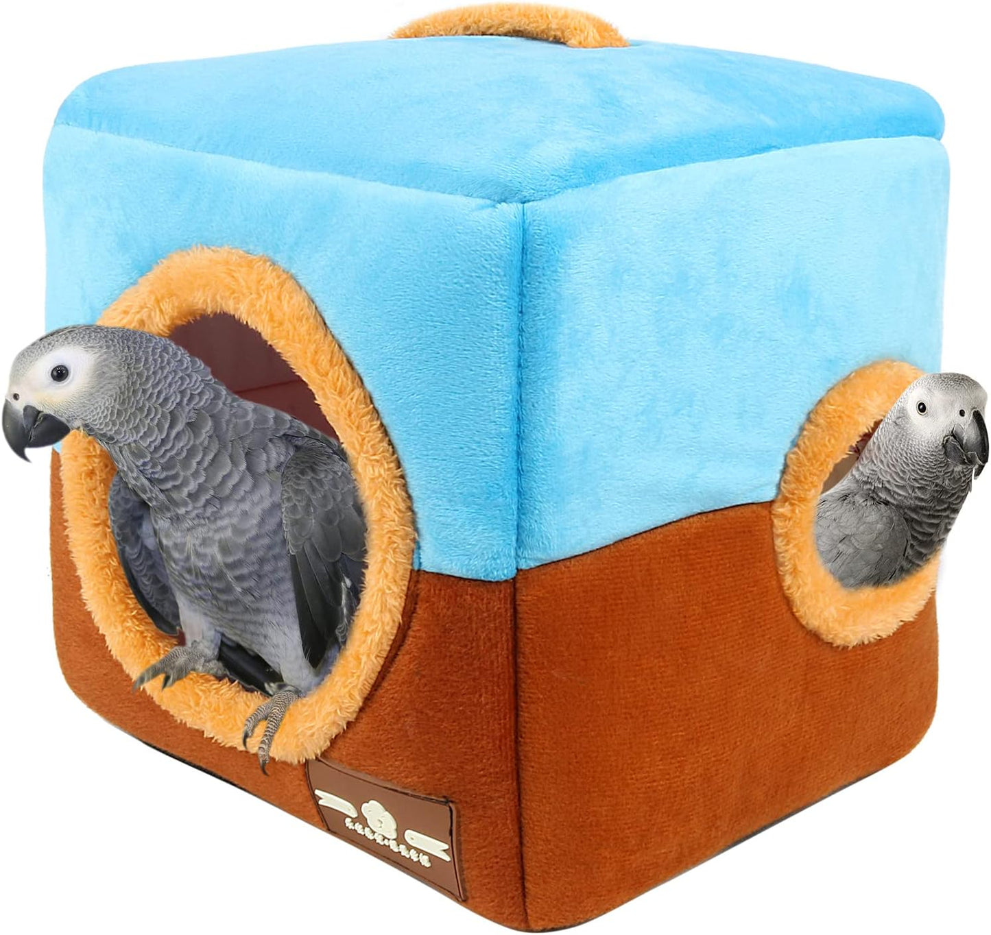 Large Size Parrot Nest House - Winter Warm Bird Snuggle Hut Hanging Birds House Cage Hideaway Cave Bed for Large Birds Amazon Parrots African Grey Cockatoos Macaws