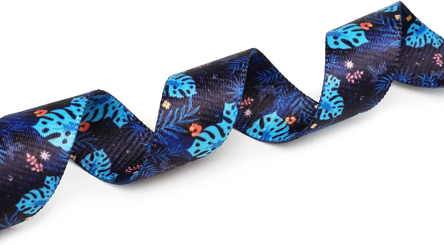 Mercano Adjustable Dog Collar - Special Design Patterns, Soft Nylon Comfortable Durable Pet Collar for Small Medium Large Dogs (L, Monstera)