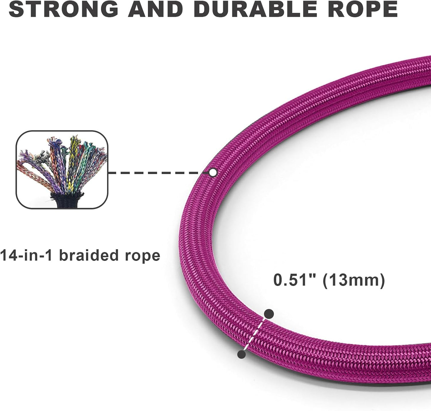 Rope Dog Leash, 6 Foot Heavy Duty Dog Leash with Aviation Aluminum Auto Locking Carabiner, Strong Nylon Pet Lead for Small, Medium, Large Dogs (Rose Red, 6FT)