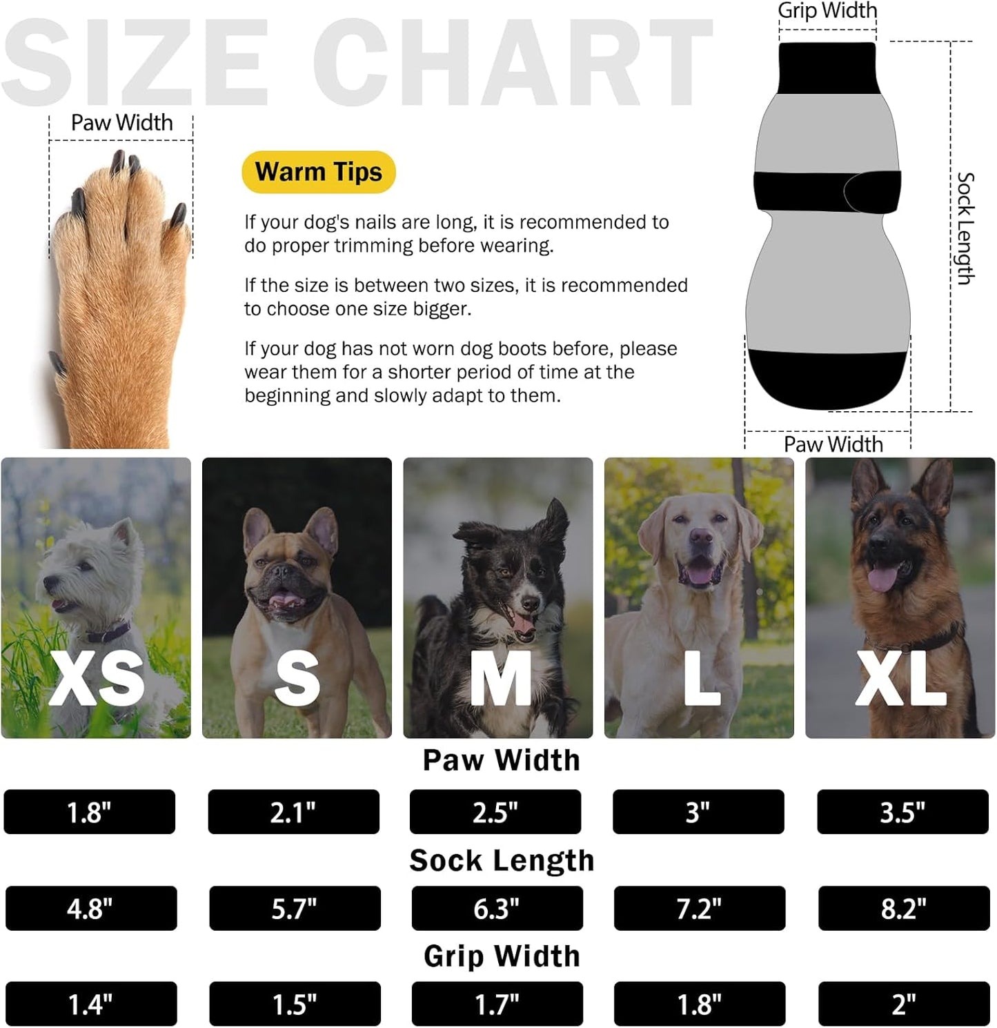 SCENEREAL Anti Slip Dog Sock to Prevent Licking Paws for Hardwood Floors, Boots & Paw Protector Shoes for Hot/Cold Pavement with Grippers, Double Sides Grips for Small Medium Large Senior Dogs, M