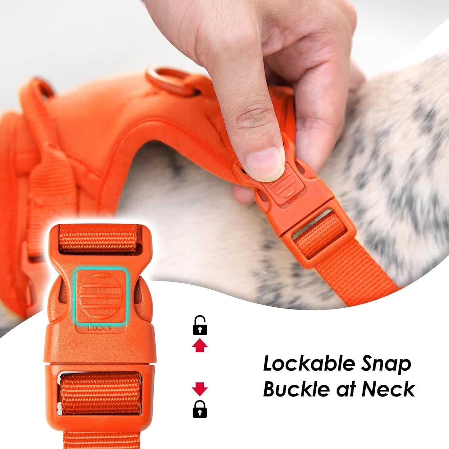 No Pull Dog Harness, Puppy Vest with Front Clip for Small Medium Large Sized Dog(Orange,S)
