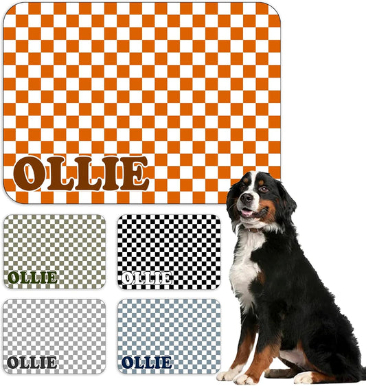 Personalized Dog Cat Feeding Mat Custom Pet Food Mat Waterproof Non-Slip Customized Puppy Name Photo Placemat Dish Rug Floor Protector Gifts for Pets Lover Pattern 7