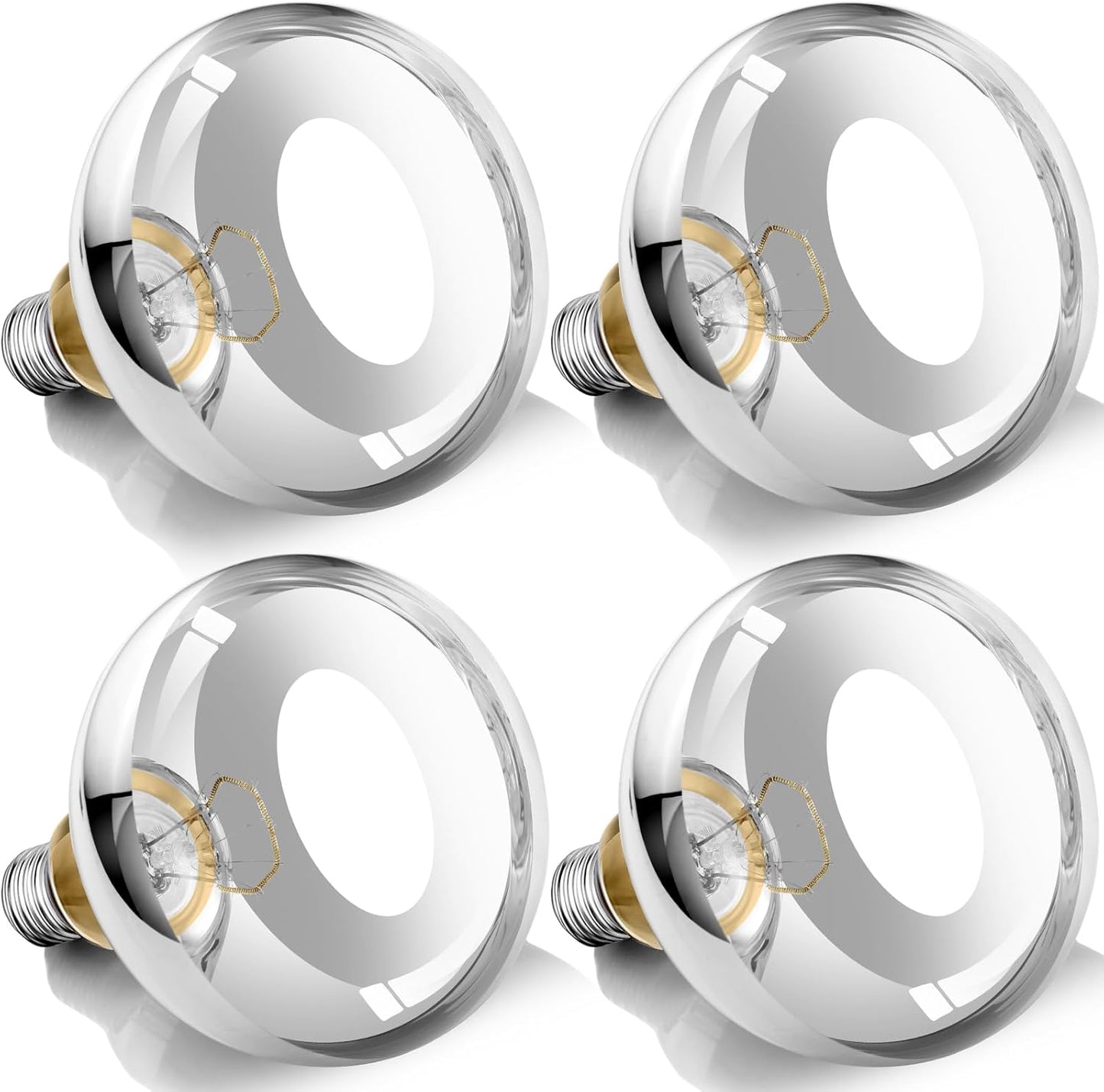 250W Heat Lamp Bulbs, 8000 Hours Rated, R40 Bathroom Shower Incandescent Light Bulb, Infrared Heating for Chickens, Reptiles, Pets, Food, E26 Base, 4 Pack