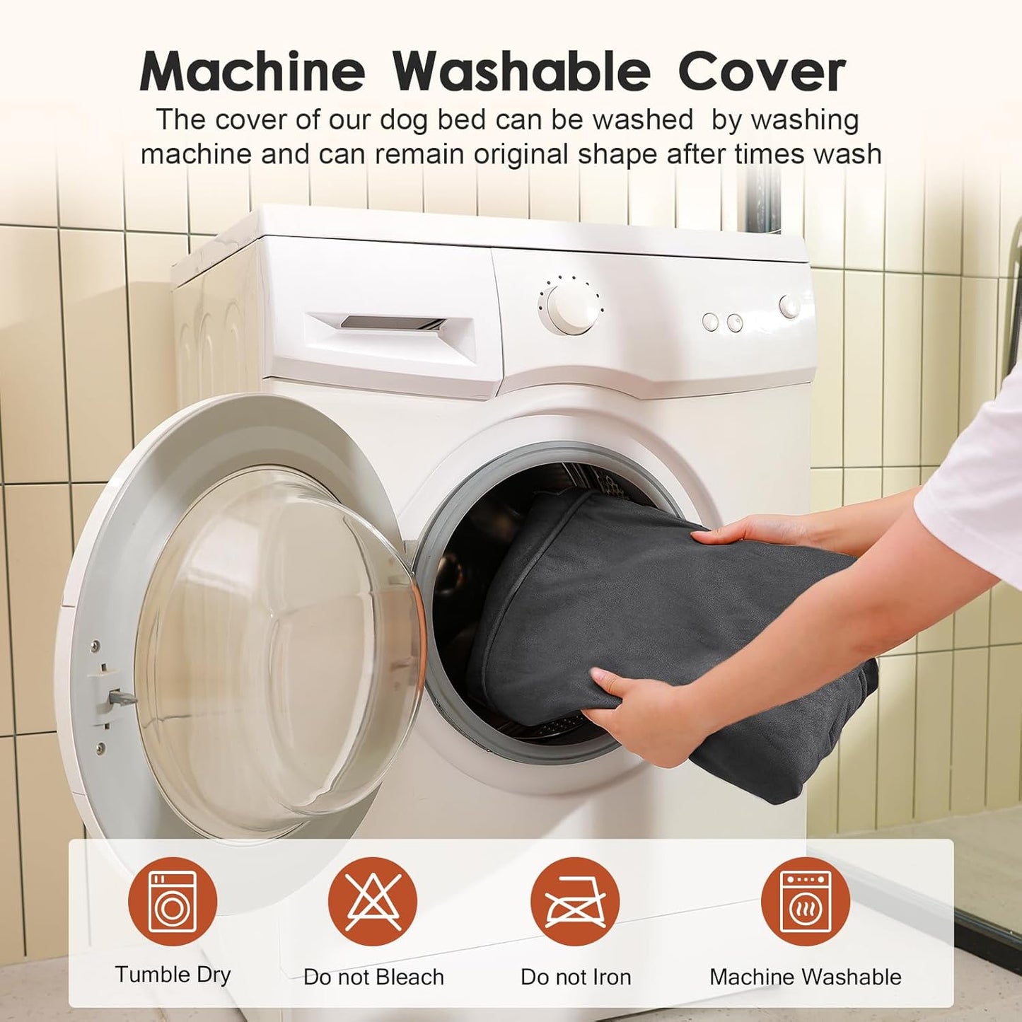 Upgraded Large Dog Bed, 3" Memory Foam with Waterproof Liner, Chew Resistant Microsuede Cover, Removable and Washable, for Indoor, Outdoor, and Car Use, Nonskid Base, 41x27 Inches XL Dark Grey