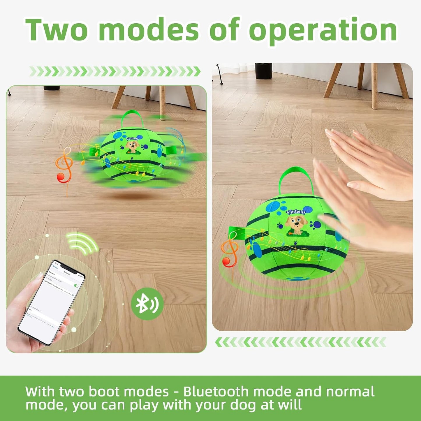 Interactive Dog Toys,Remote Control Dog Balls with Jumping, Rolling & Moving Functions - Includes a Vibrating Dog Ball and Durable Chew Fabric for Safe Play (7.1")