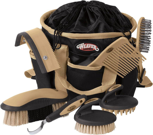 Weaver Leather Grooming Kit, Black/Beige, 65-2055-BK