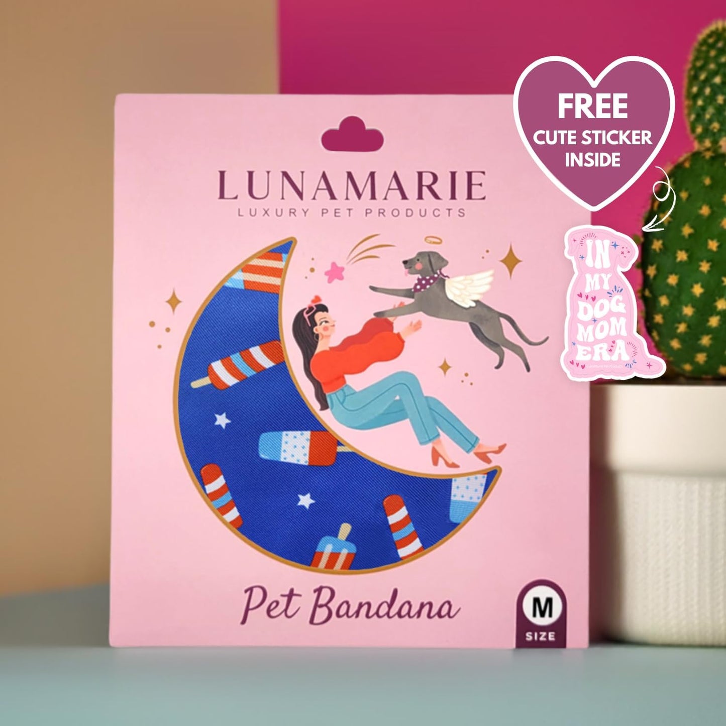 LunaMarie - 4th of July Summer Popsicle Ice Cream Pet Bandana | Luxury Dog Bandanas for Small Medium Large Dogs, Fourth of July, American Independence Day Fourth of July (4th of July, Small)