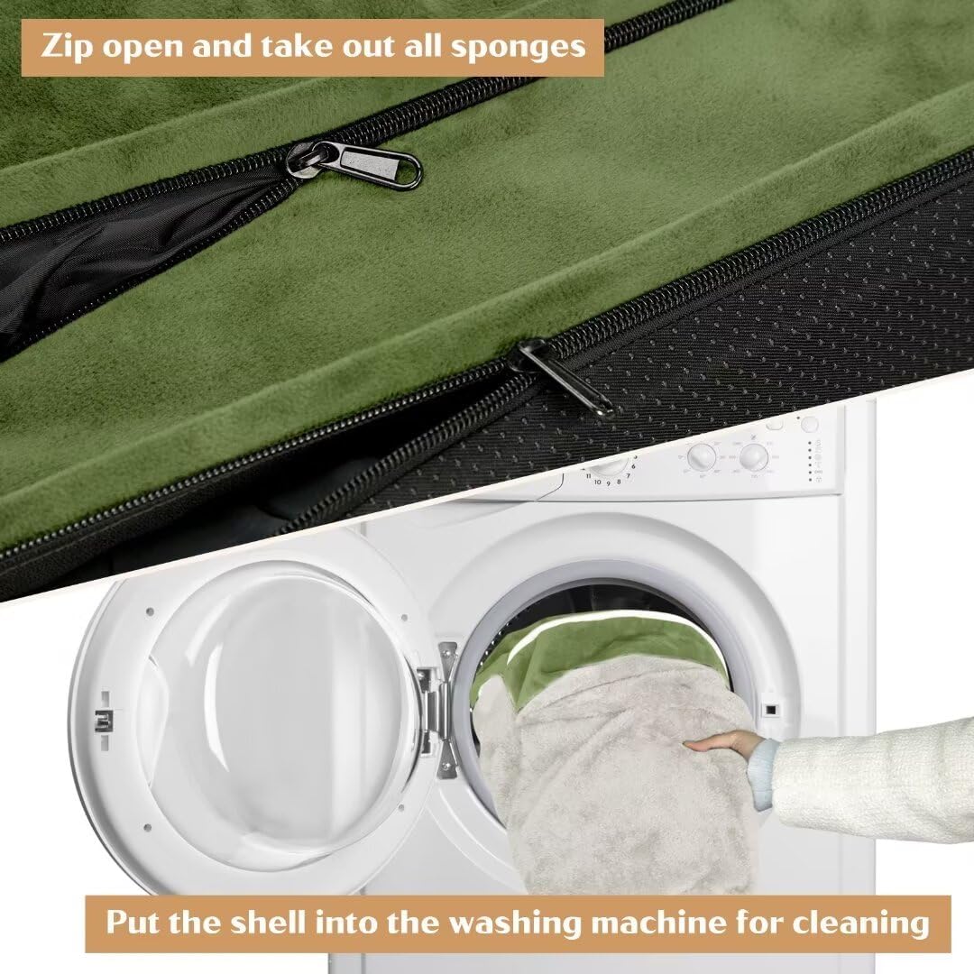 Comfort Expression Orthopedic Bolster Dog Beds Extra Large, XL Dog Beds Waterproof Dogs Beds, Washable Dogs Beds Sofa with Removable Cover & Non-Slip Bottom(X-Large,Light Green)