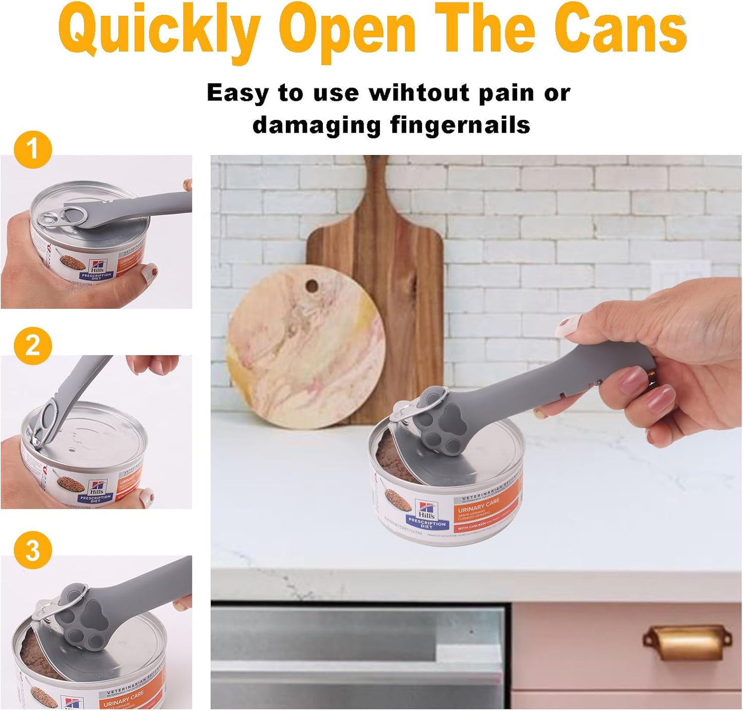 Comtim 5 PCS Pet Food Can Lids & Spoons Set - Silicone Dog Cat Covers With Multi-Function Spatula Opener for Wet Food - Long Handle Easy to Scoop