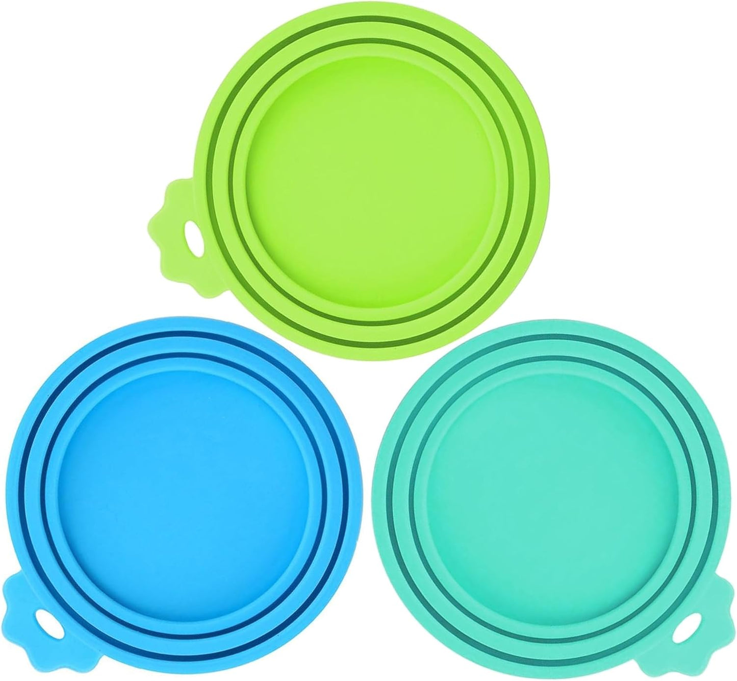 3 Pack Pet Food Can Covers, Silicone Universal Can Lids for Dog & Cat Food, BPA Free, One Fit Most Standard Size Can Lids Top Blue/Green/Teal