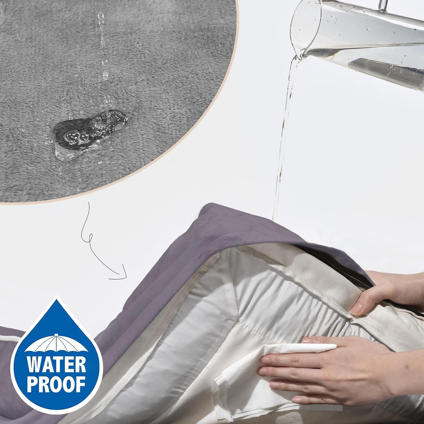 Comfort Expression Small Dog Beds Waterproof Cat Beds Orthopedic Foam Sofa Beds for Small Dogs Comfy Pet Bed with Washable Removable Cover & Non-Slip Bottom(XX-Small,Purple)