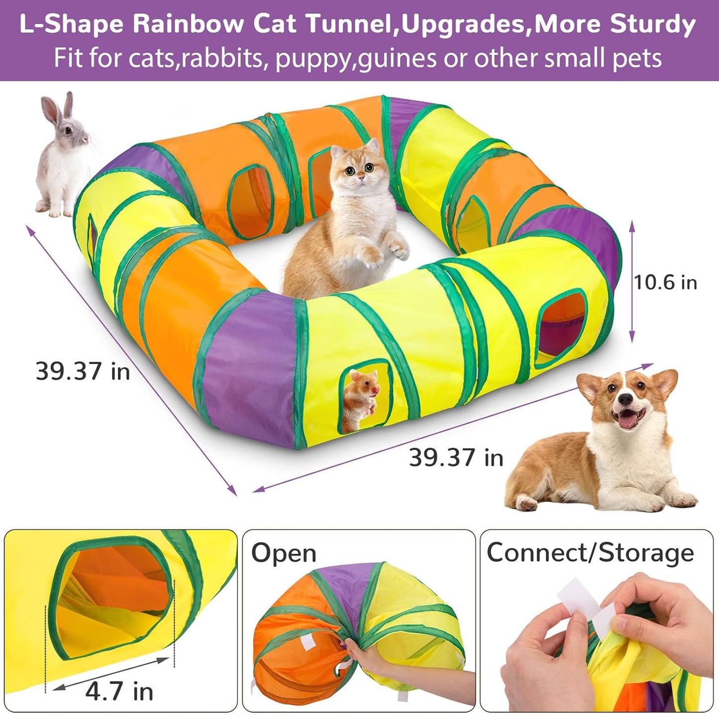 Retro Shaw Cat Tunnels with Cat Toys Pack, Interactive Kitten Toys for Indoor Cats Kitty, Kitten Tube Tent Feather Wand Teaser Bell Fuzzy Ball Springs Mouse (25 Pcs Extra Large Cat Tunnel Toys Set)