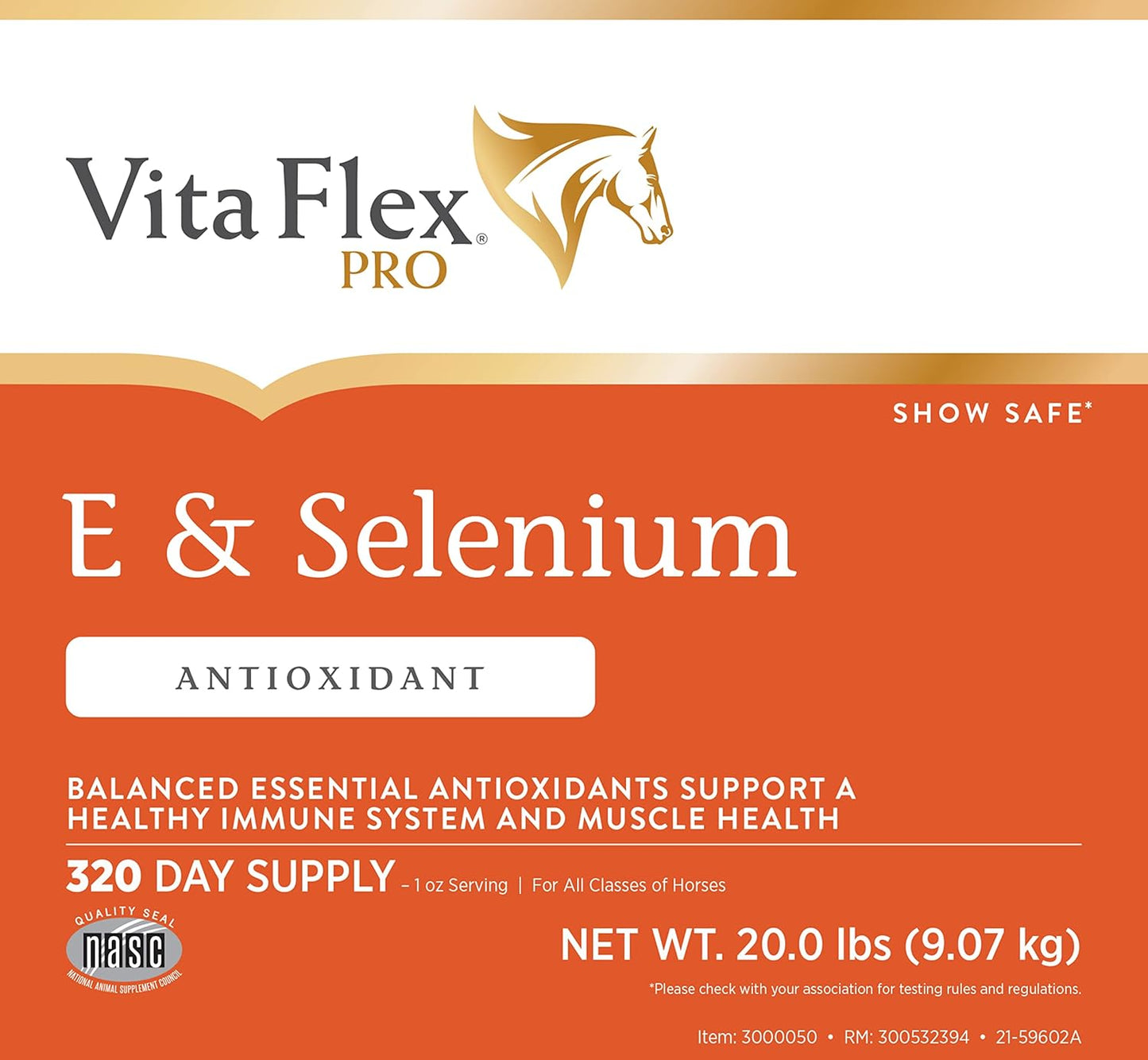 Pro E and Horse Selenium Supplement, Balanced Essential Antioxidants, 20 Pound, 320-Day Supply