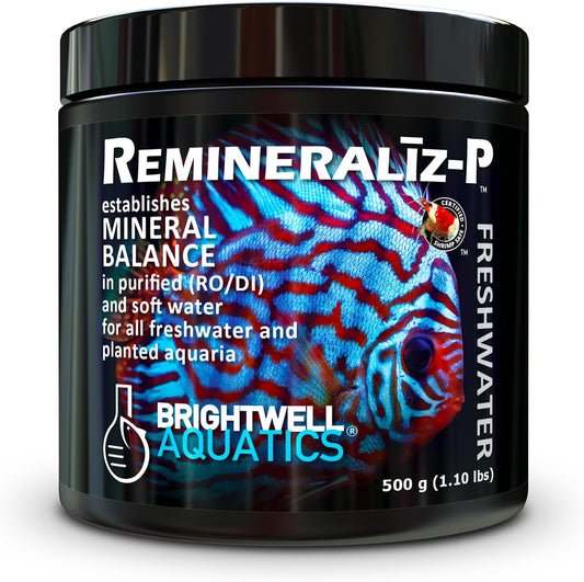 Brightwell Aquatics Remineralīz-P – Restores GH & TDS for Freshwater Aquariums, Replenishes Essential Minerals for RO & Distilled Water, Supports Fish & Plant Health, 500g