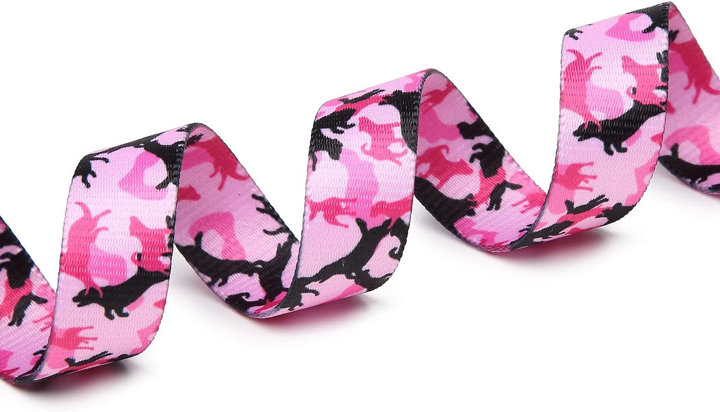 Mercano Adjustable Dog Collar - Special Design Patterns, Soft Nylon Comfortable Sturdy Pet Collar for Small Medium Large Dogs (M, Dog Camouflage Pink)