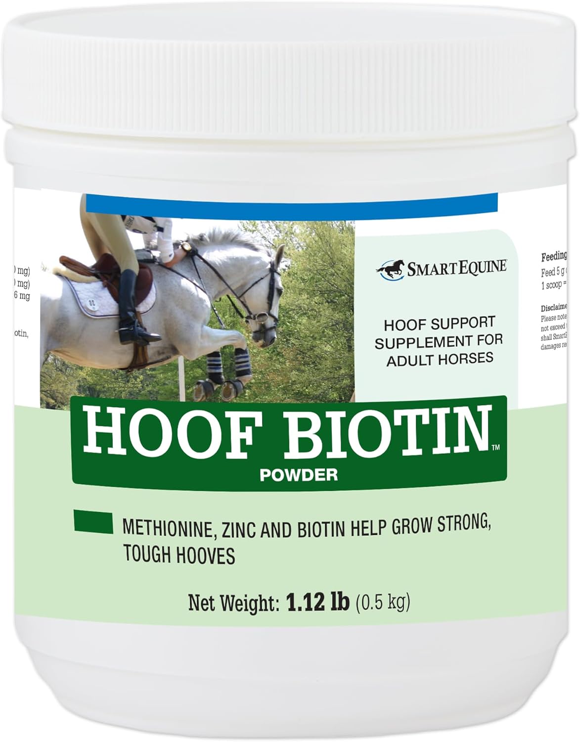 Uckele by SmartEquine Horse Biotin Powder | Hoof Supplement for Horses | Biotin for Horses | Includes Zinc and Methionine | 18 oz Jar