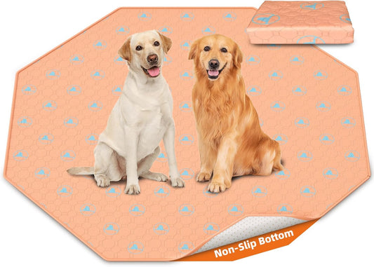 PJYuCien Washable Pee Pads for Dogs 1 Pack, 67" x 26" Octagonal Reusable Pee Pads for Dogs, Leak-Proof Pet Training Pads, Puppy Pads for Non-Slip, Designed for 24/30/36/42'' Width 8 Panels Pen