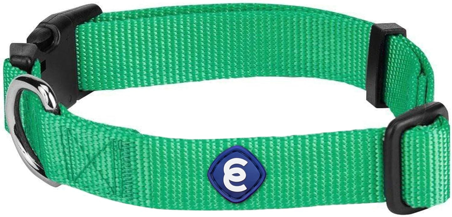 Blueberry Pet Essentials Large Dog Collar in Emerald | Adjustable & Eco-Friendly Durable Nylon Strap | Classic Collar for Large Dogs, Boy & Girl Pets