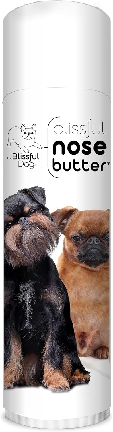 The Blissful Dog Brussels Griffon Nose Butter for Dry, Cracked Skin, Lick-Safe Dog Nose Balm with Moisturizing Shea Butter, Almond, Olive, and Essential Oils, Pet Supplies, Uncented, 0.50 oz.