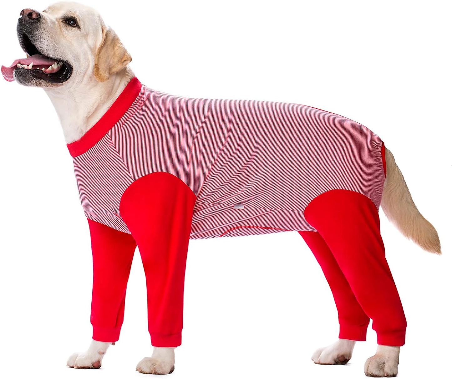 Yeapeeto Dog Onesie Surgery Recovery Suit for Large Medium Bodysuit Dogs Pajamas PJS Full Body for Shedding, Prevent Licking, Wound Protection, Cone Alternative (X-Large, Red)