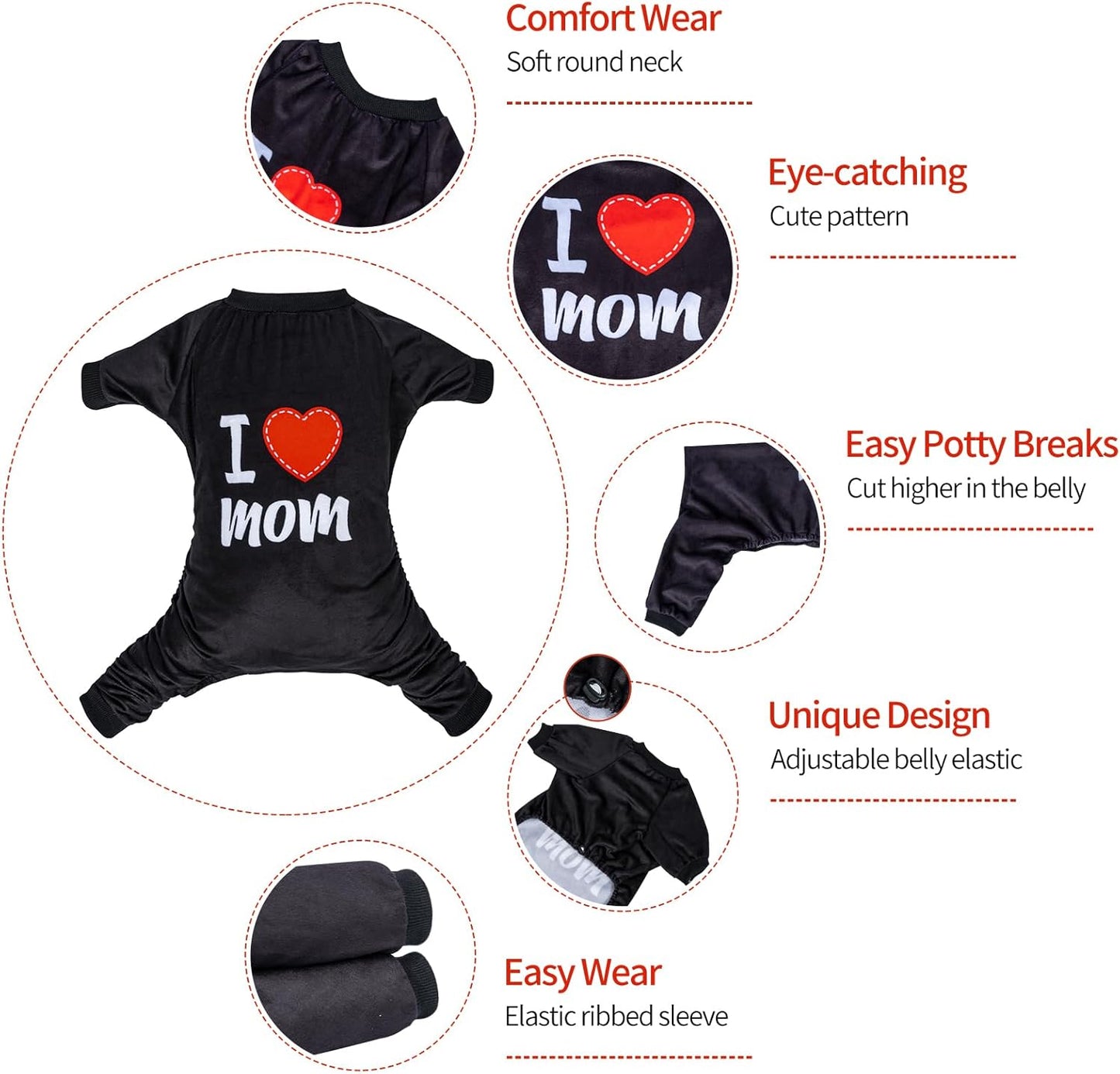 CuteBone Dog Halloween Pajamas Puppy Onesies Small Dogs Soft Pjs Coat Cat Apparel Comfy Pet Christmas Clothes Outfit Doggie Bodysuit P297M