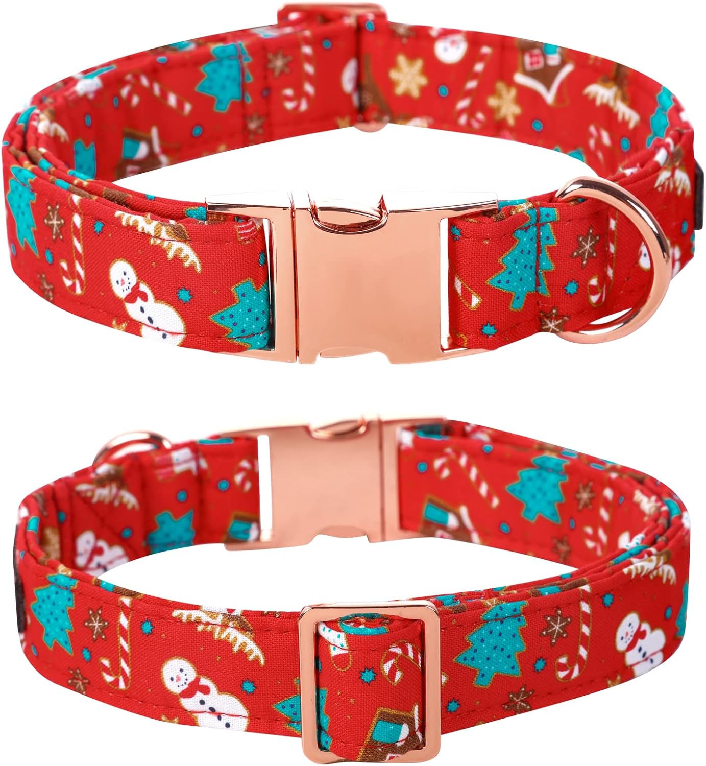 Lionet Paws Christmas Dog Collar with Flower, Dog Flower Collar with Metal Buckle for Dogs, Adjustable Comfortable Dog Collar Girl Gift, L, Neck 16-24 in