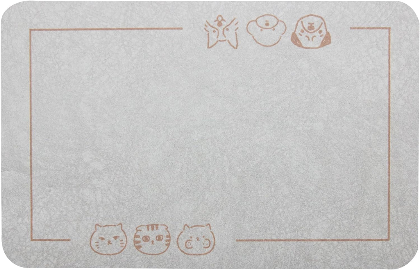 YCT Cat Pet Food Mat - Non-Slip Bottom Absorbent Quick Dry Feeding Mat for Dogs and Cats - Pet Supplies, 11.8"x18.1" Beige