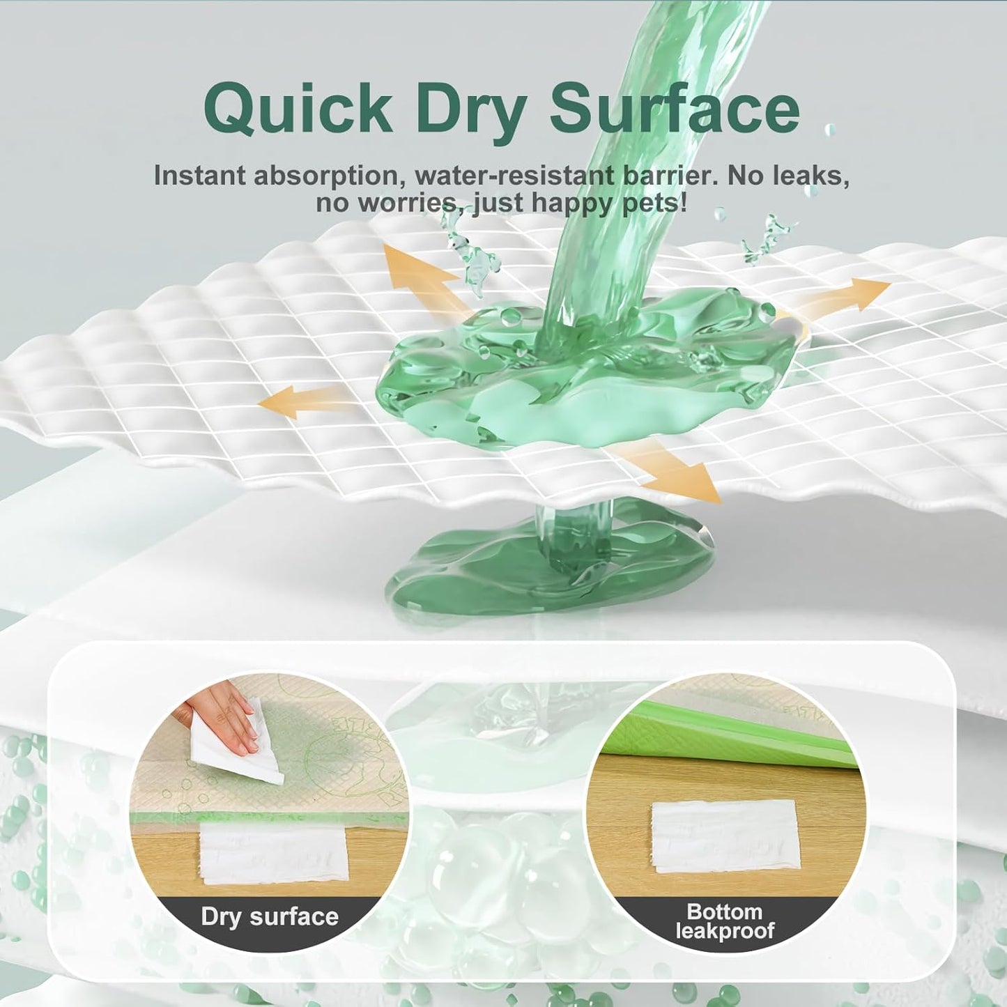 Dog Pee Pads with Adhesive Strips 50Count, 19"X30" Extra Large Disposable Pee Pads for Dogs, Non-Slip Puppy Training Pads for Crate/Cage/Carrier