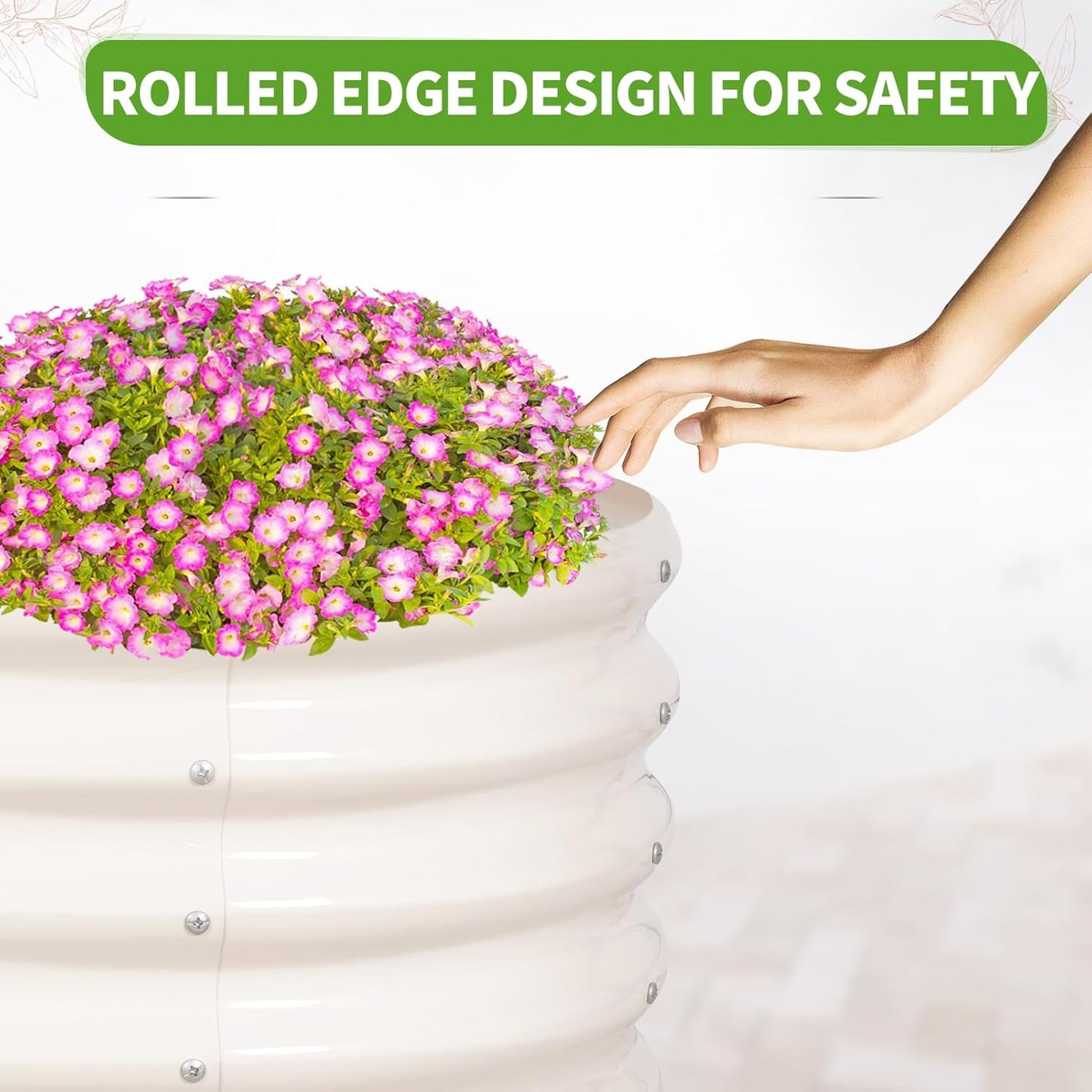 Galvanized Raised Garden Bed Outdoor- 2 Pcs Raised Beds for Gardening| Metal Planter Box, Steel Raised Garden Bed Kit with Gloves for Vegetables, Flower, Herbs (4x2x1.4FT, White)