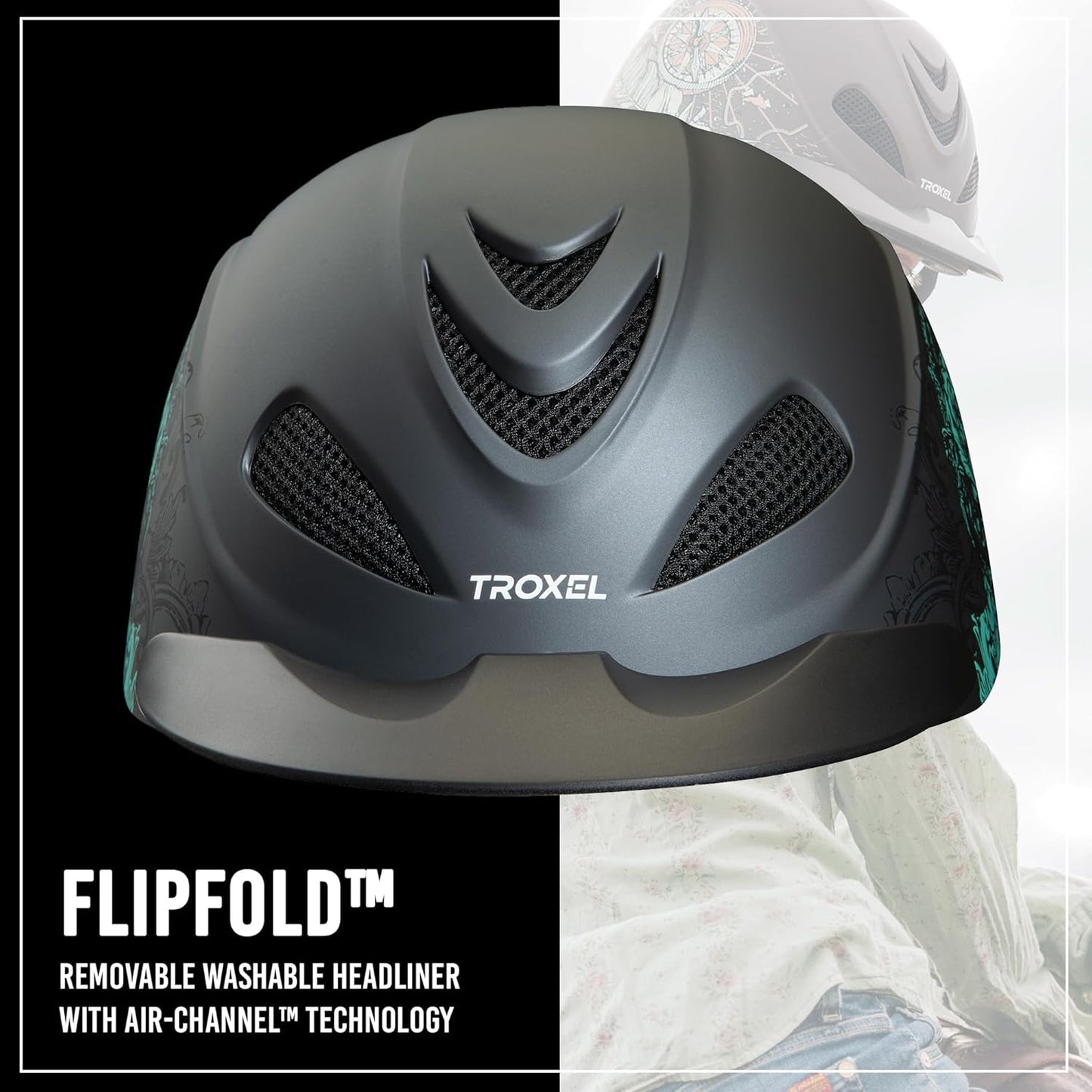 Troxel Rebel Turquoise Rose Helmet