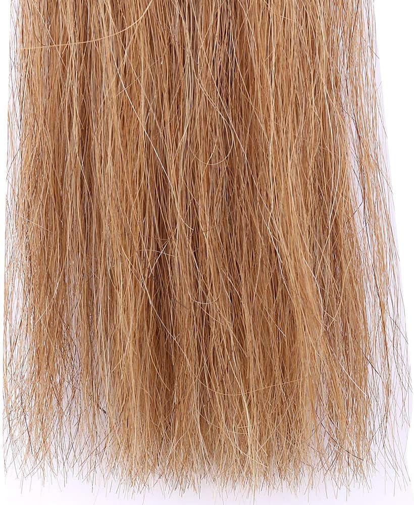 Horse Tail Extensions with Braided Horsehair Loop, Blunt Cut Bottom, 34-36 inches Long and 1 lb Weight (Mixed Brown)