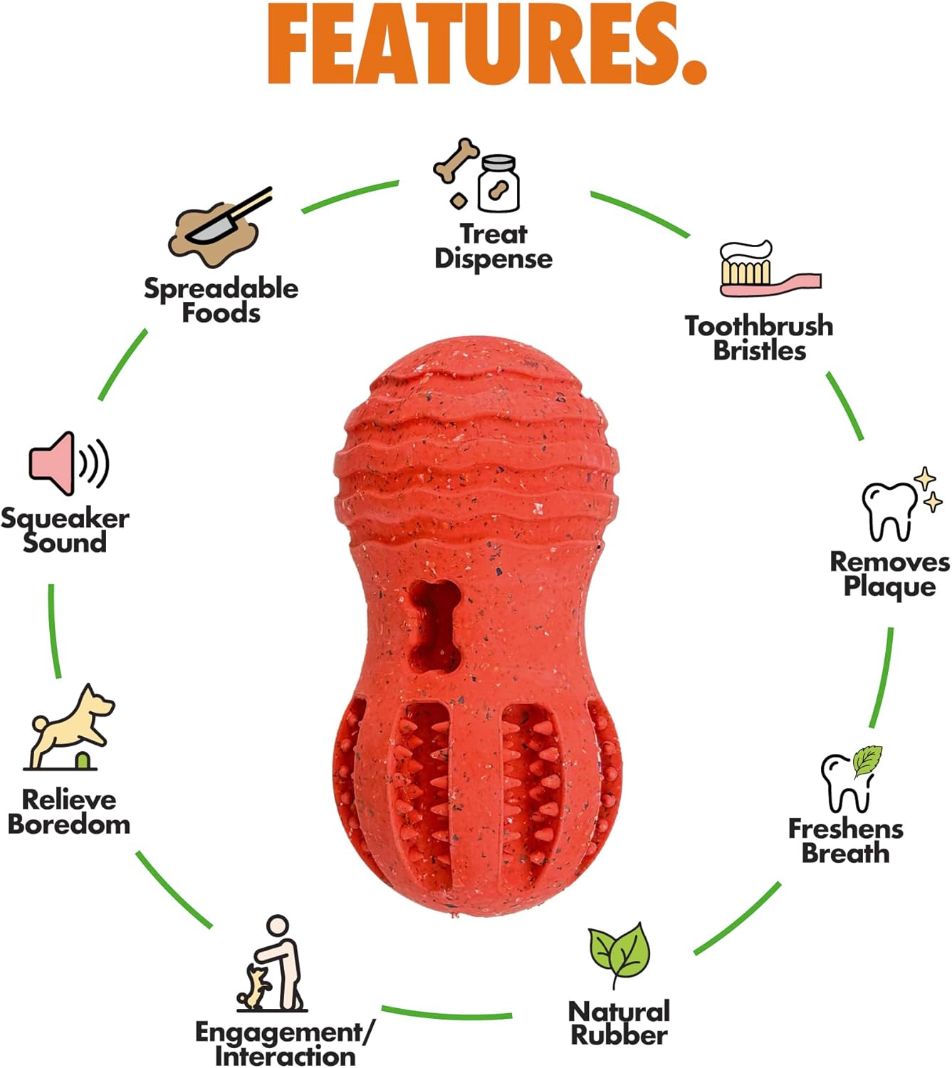 Max Fusion with Nike Grind, Dog Chew Toy, Arlee Weeble Treat Dispensing Toy for Dogs, Durable & Interactive for Pets, M