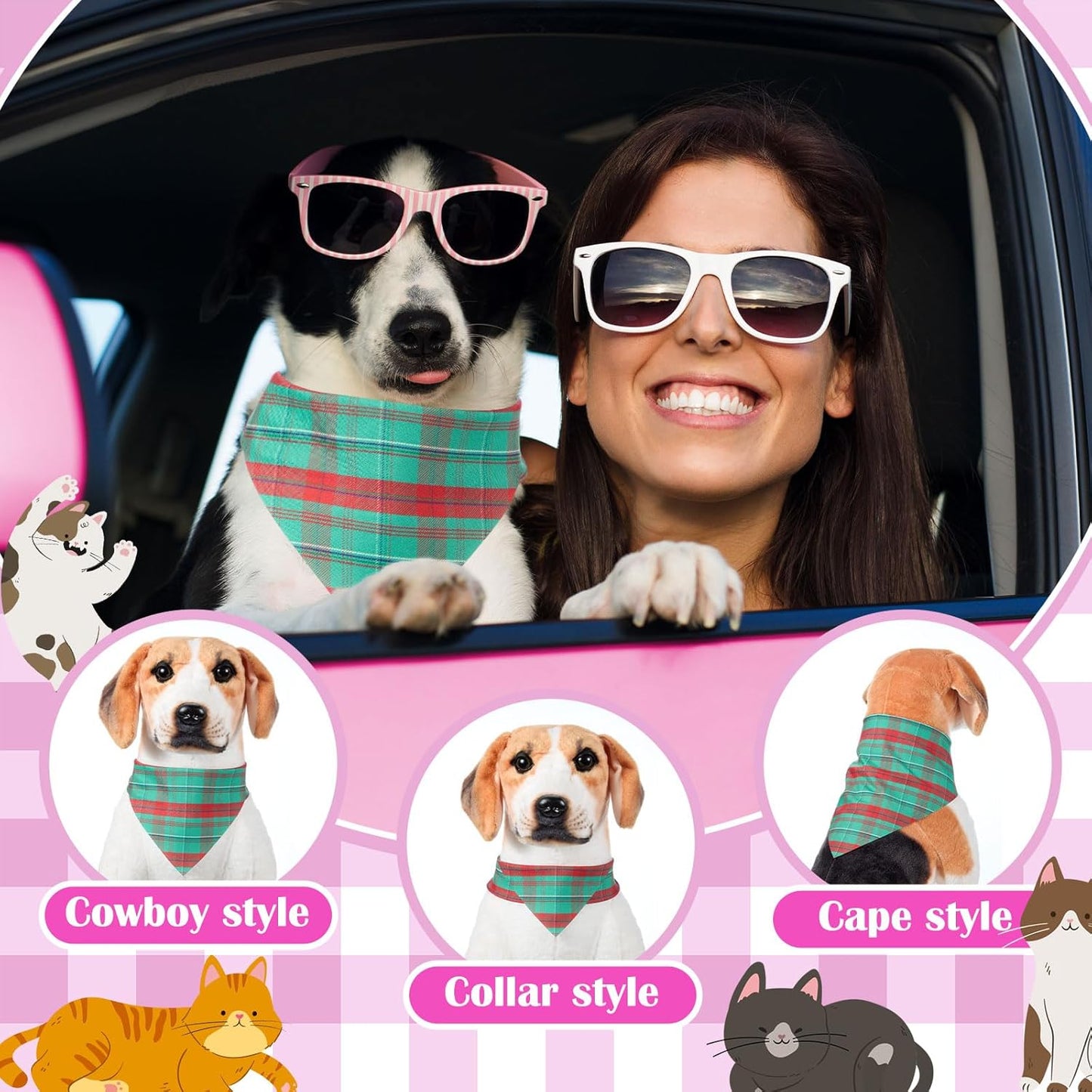 Sanwuta 120 Pcs Plaid Dog Bandanas Bulk Pet Scarves Adjustable Soft Cute Dog Triangle Scarfs for Medium Small Dogs Cats Large Puppy