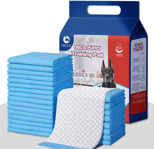 NEZO Dog and Puppy Premium Training Pads, XX-Large 34 x 46 inch - 120 Count Pee Pads with 6 Layer Leak-Proof and Super Absorbent