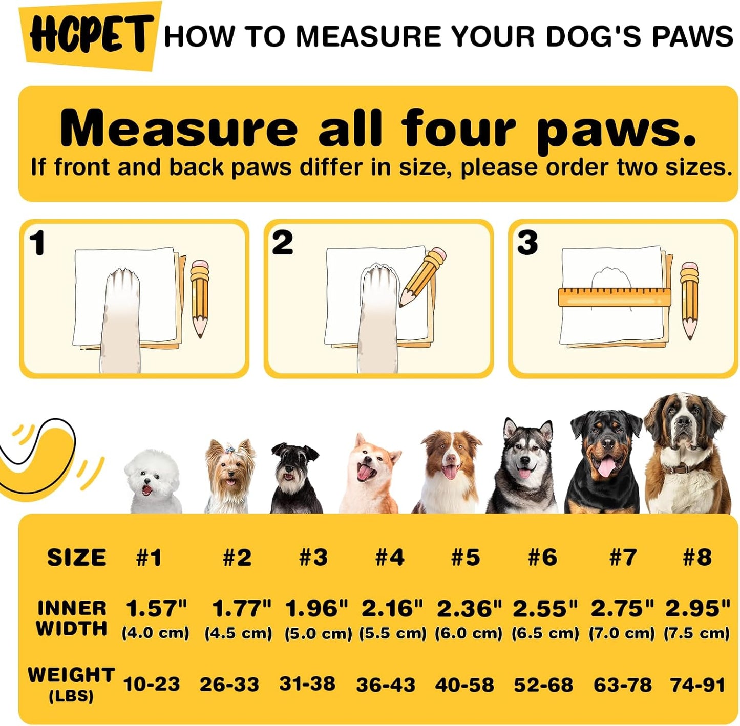 Hcpet Dog Shoes, Dog Boots for Large Dogs, Waterproof Dog Booties Paw Protector for Summer Hot Pavement, Winter Snowy Day, Outdoor Walking, Indoor Hardfloors Anti Slip Sole Orange Size 7