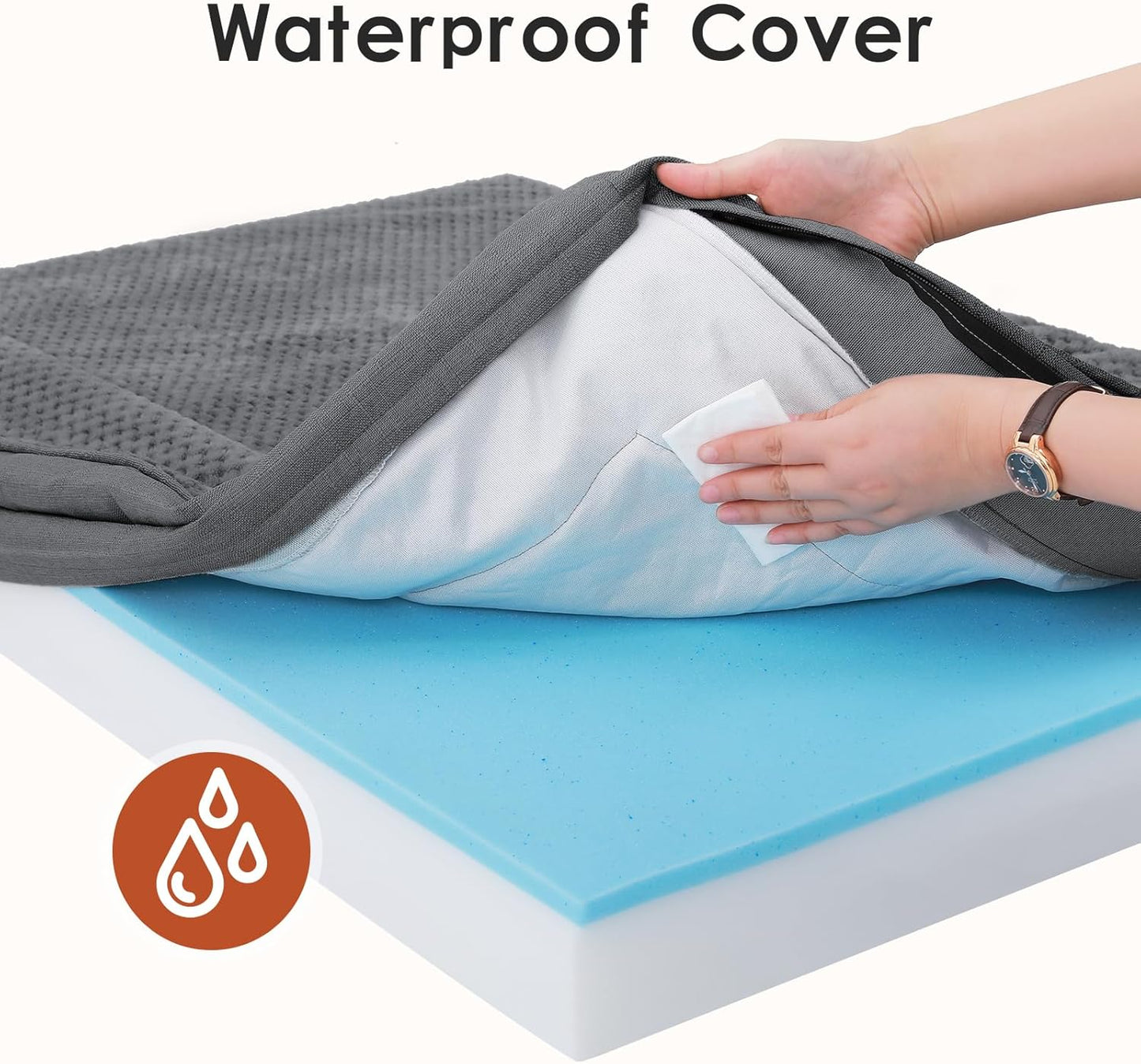 Orthopedic Dog Bed, 3 Inch Memory Foam Dog Beds for Small Dogs, Washable Removable Cover, Nonskid Bottom, Waterproof Pet Couch for Indoor, Outdoor or Car Use, 30x20 Inches S Dark Grey