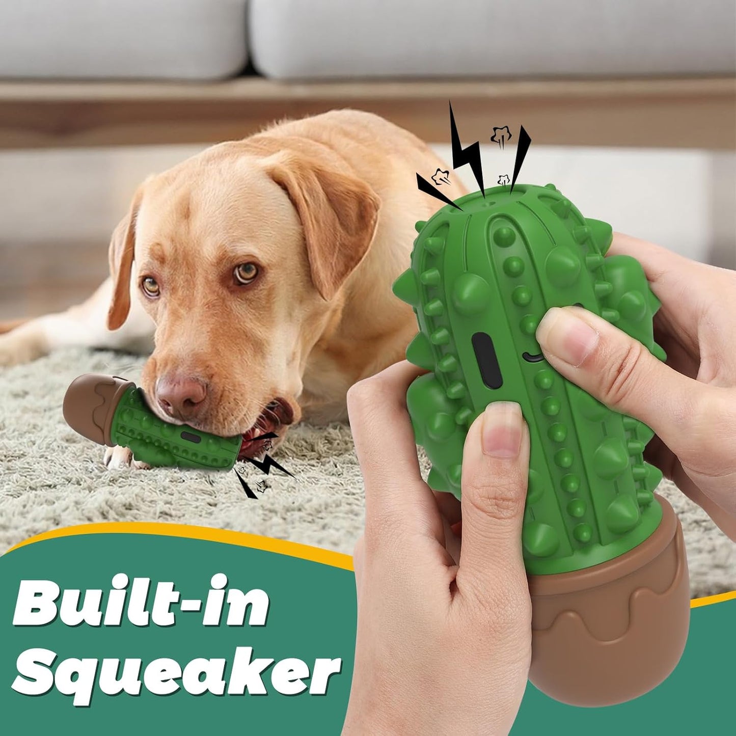 Dog Chew Toys Toothbrush Stick Teeth Cleaning Brush Dental for Medium Large Dog, Puppy Christmas,Easter Birthday Gifts,Outdoor Dog Squeaky Toys for Aggressive Chewers Tough Toys Interactive