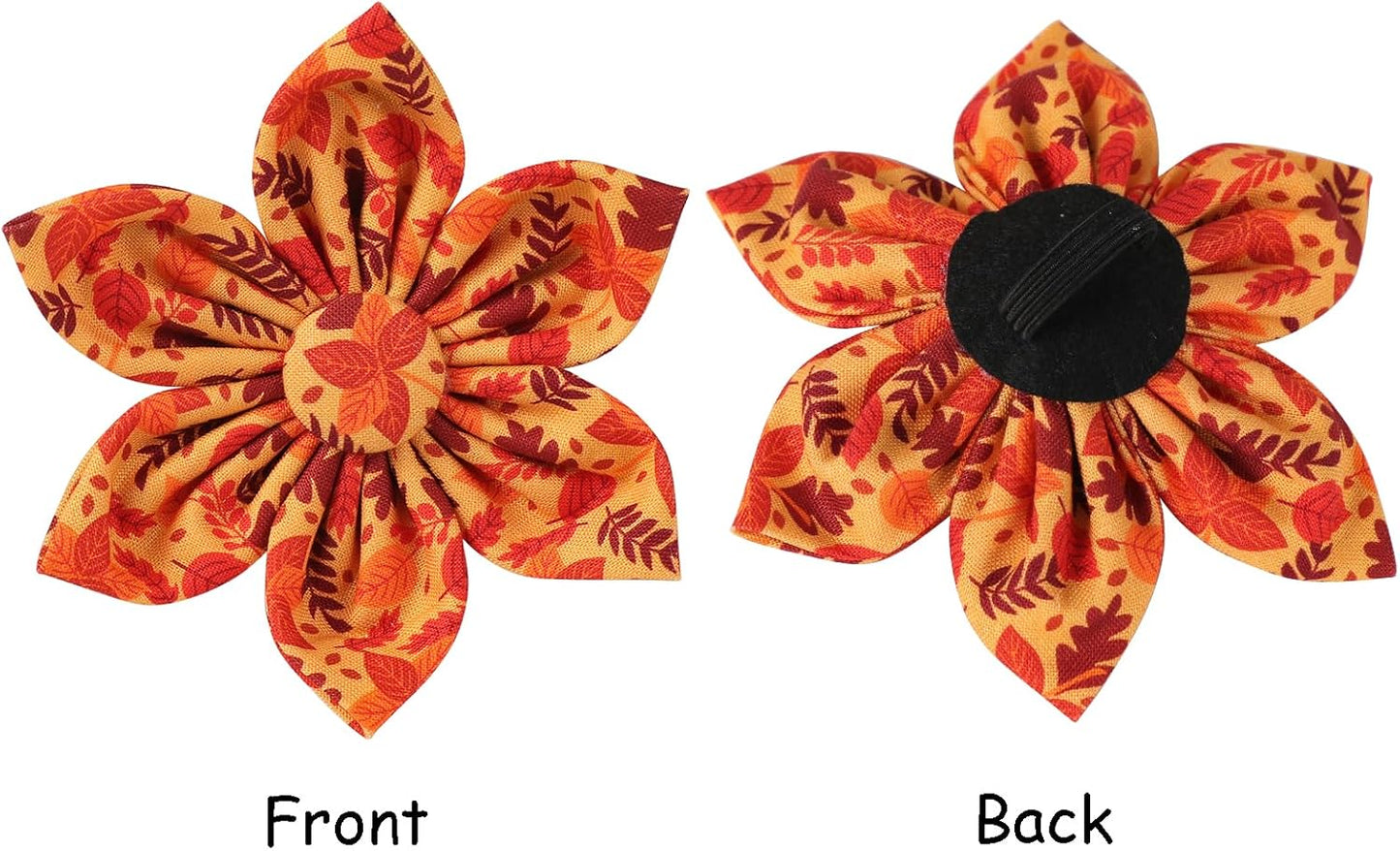 Lionet Paws Dog Collar with Flower - Cute Cotton Adjustable Flower Dog Collar with Metal Buckle for Small Dog Girl Gift, S, Neck 10-16in